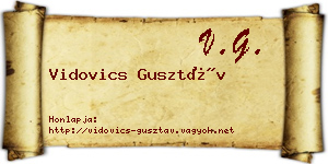 Vidovics Gusztáv névjegykártya