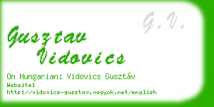 gusztav vidovics business card